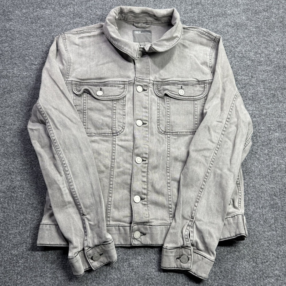 ASOS Denim Jacket Mens L Gray Casual Streetwear Trucker 09355288